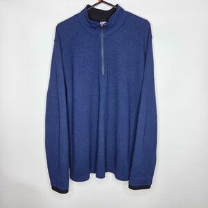 Ibex Men's Merino Wool 1/4 Zip Pullover Size XL Blue Hiking Base Layer